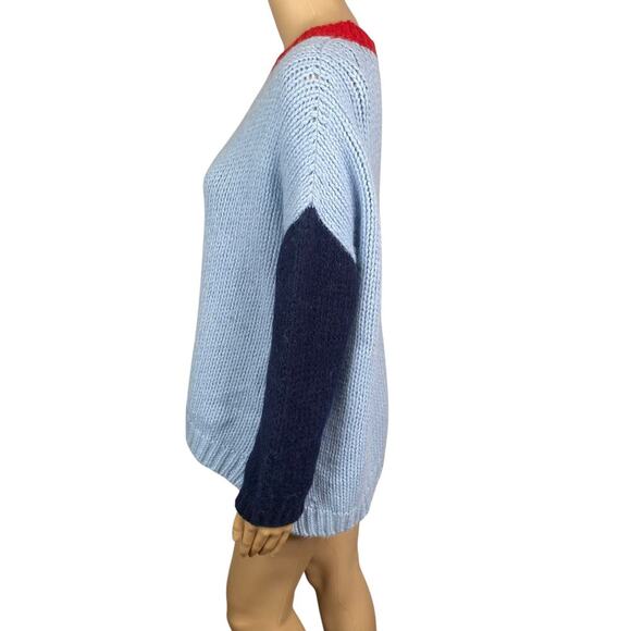 Xirena Big Sky Apres Ski Oversized Slouchy Alpaca Blend Colorblock Sweater S - Picture 6 of 9